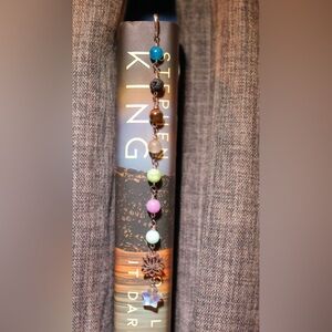 Multicolor Beaded crystal gemstone leaf bookmark